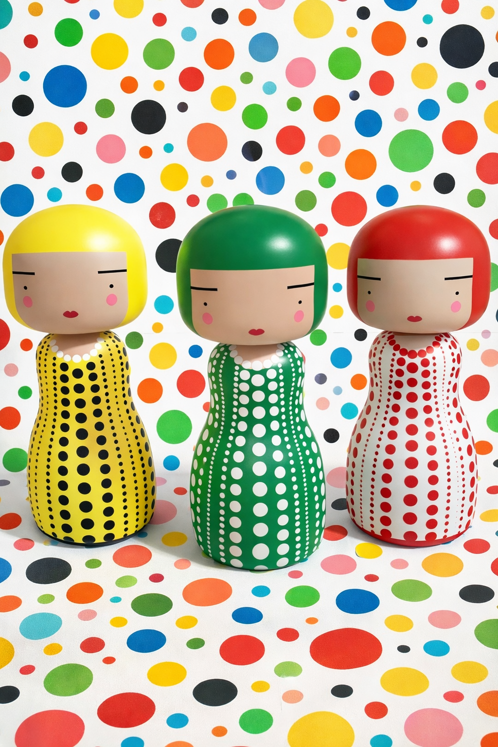 Kokeshi Doll by Sketch.Inc for Lucie Kaas - Dot Green Yayoi Kusama