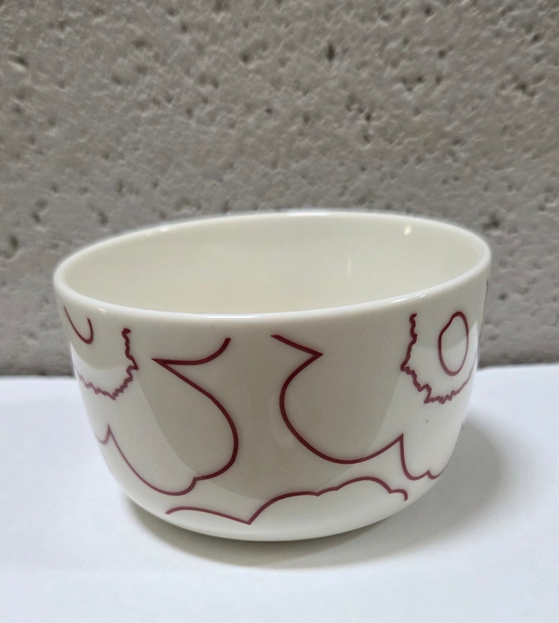 Oiva / Piirto Unikko Kulho 2,5 Dl, 2 Kpl bowl white dark red