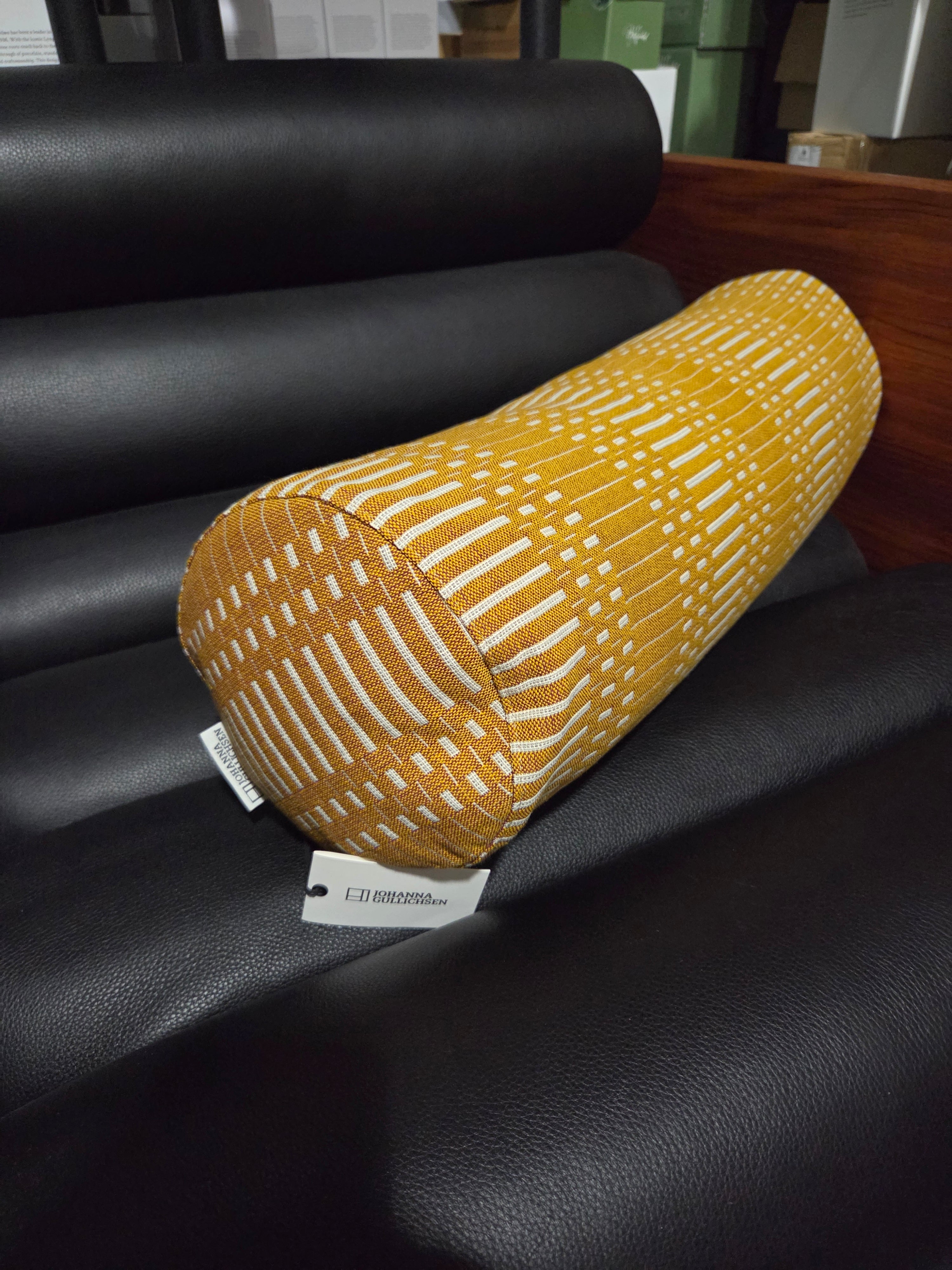 Tube Cushion pillow Size Ø 17x60 cm Helios, Ochre