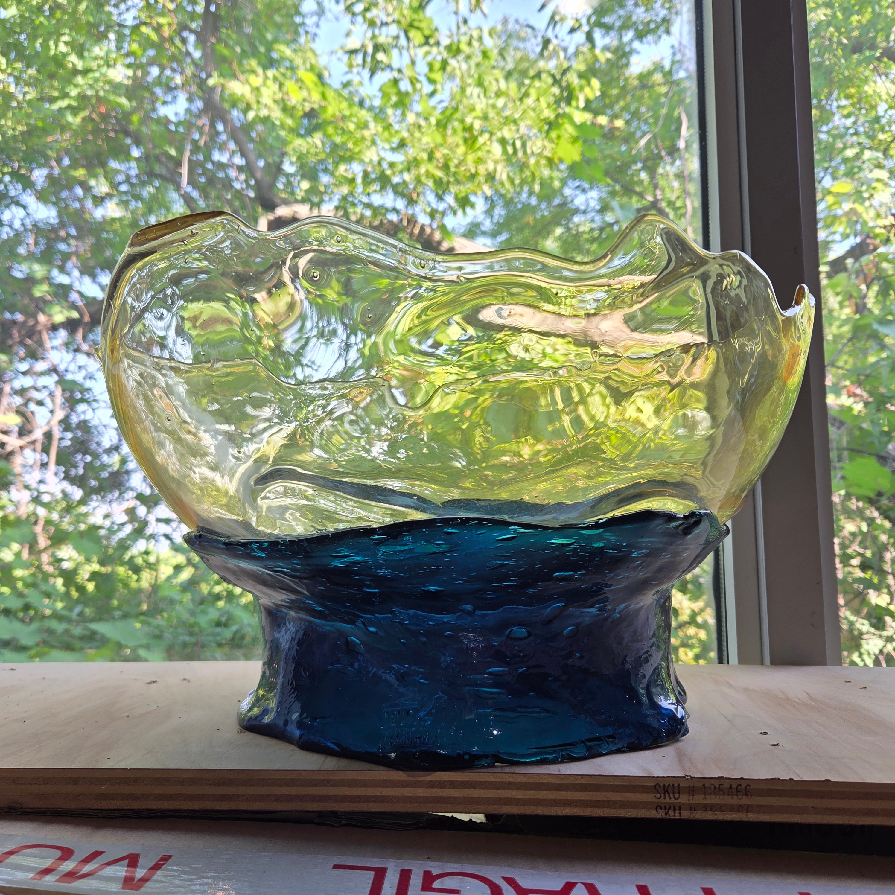 Gaetano Pesce fish vase Large BIG COLLINA BASKET Clear, Emerald Green