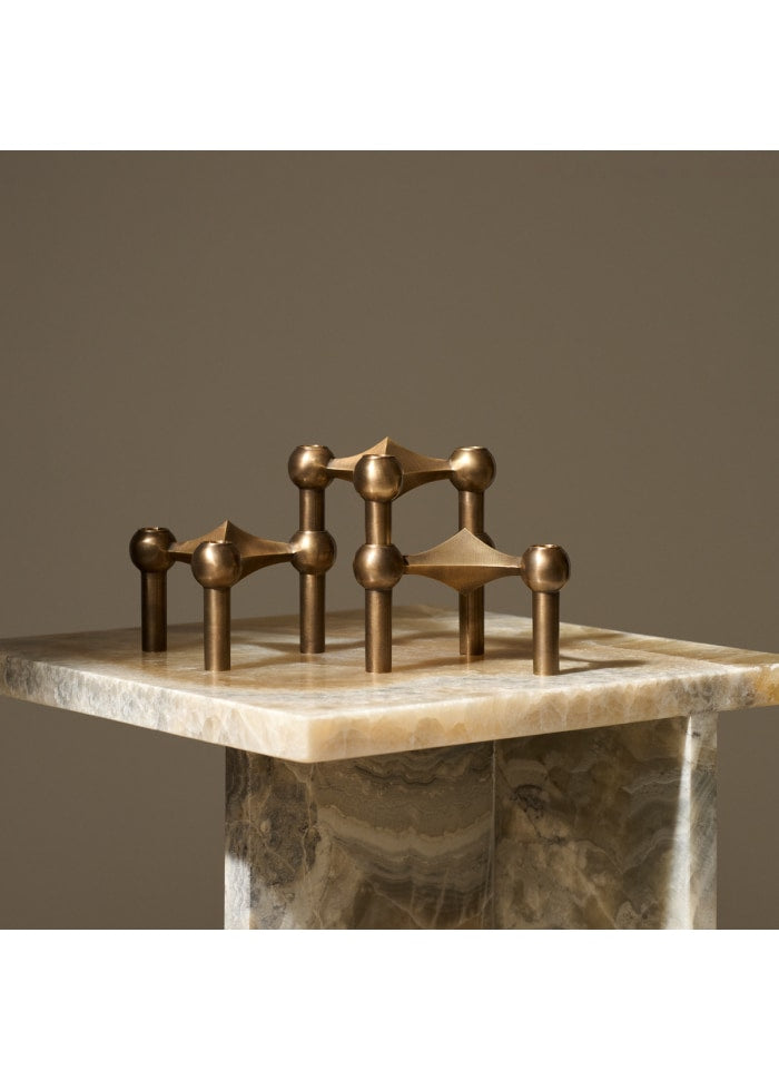 STOFF Nagel Candle Holder, Bronzed Brass