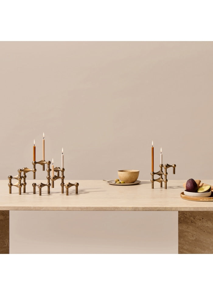 STOFF Nagel Candle Holder, Bronzed Brass