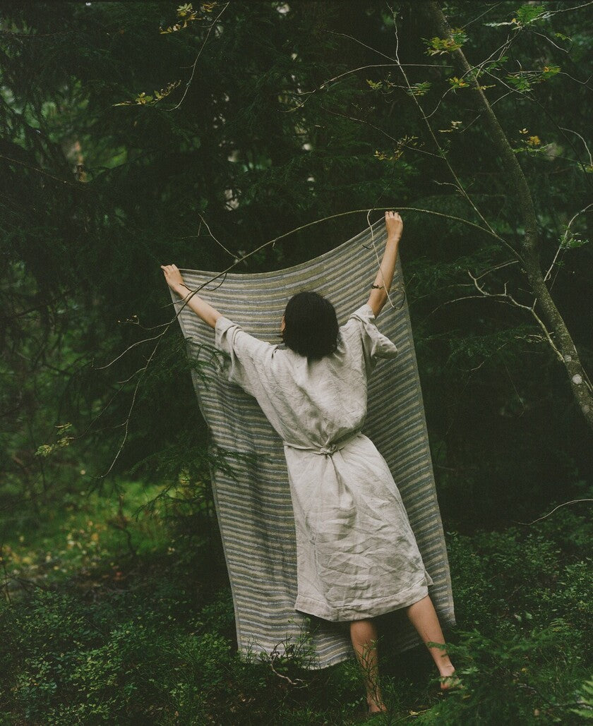 TAITO towel/ sauna cover 46x60cm 4/linen-green-grey