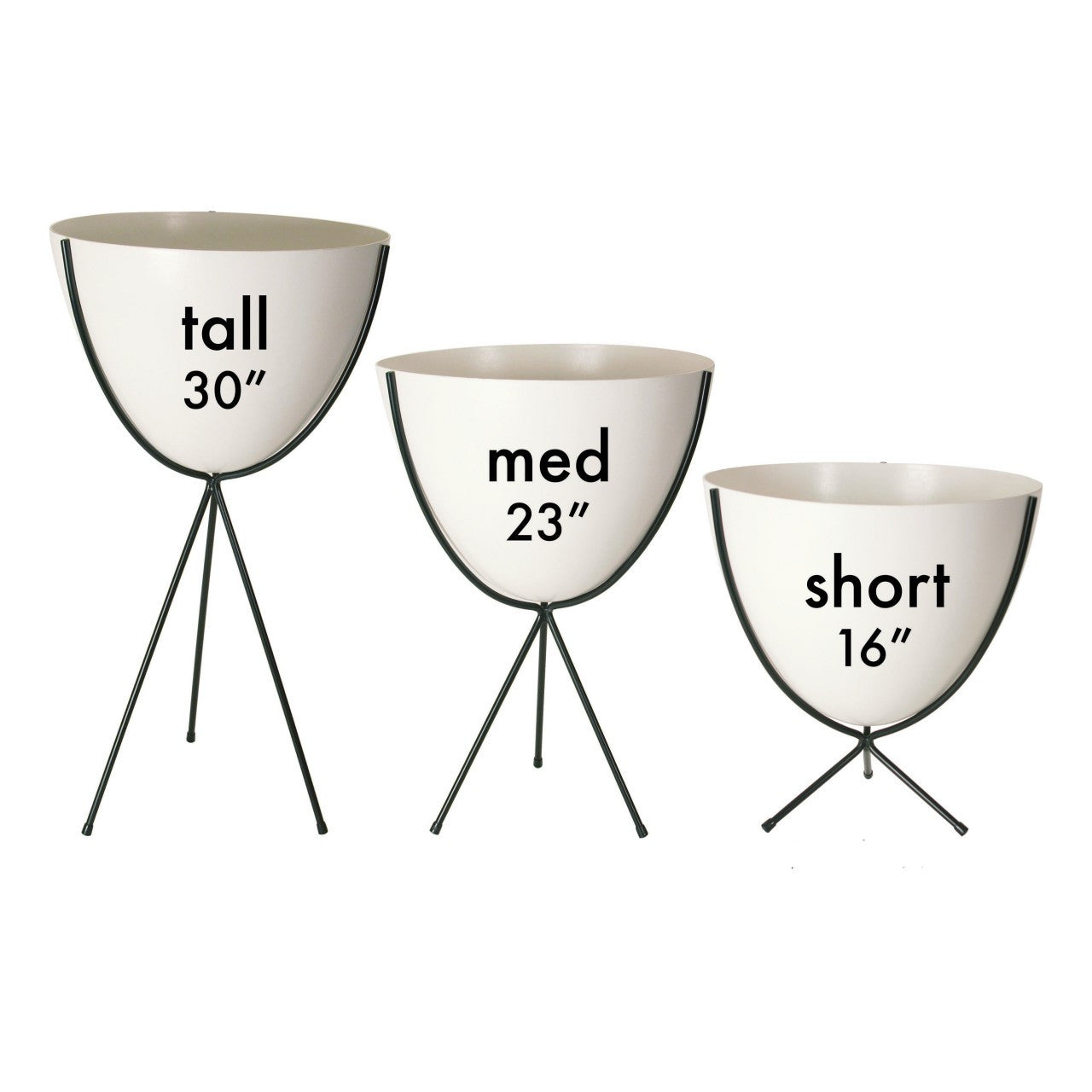 Fiberglass bullet planter (3 heights x multiple colours)