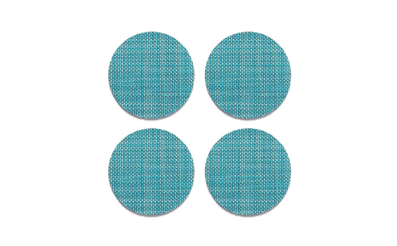 Chilewich Coasters Mini Basketweave (Set of 4) Turquoise