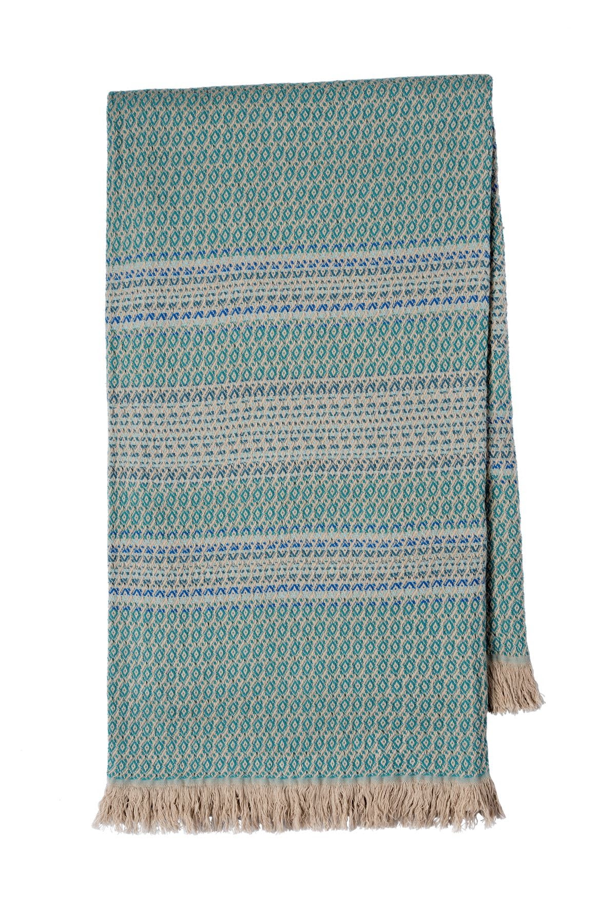 Madeira Throw Blue Stripe blanket