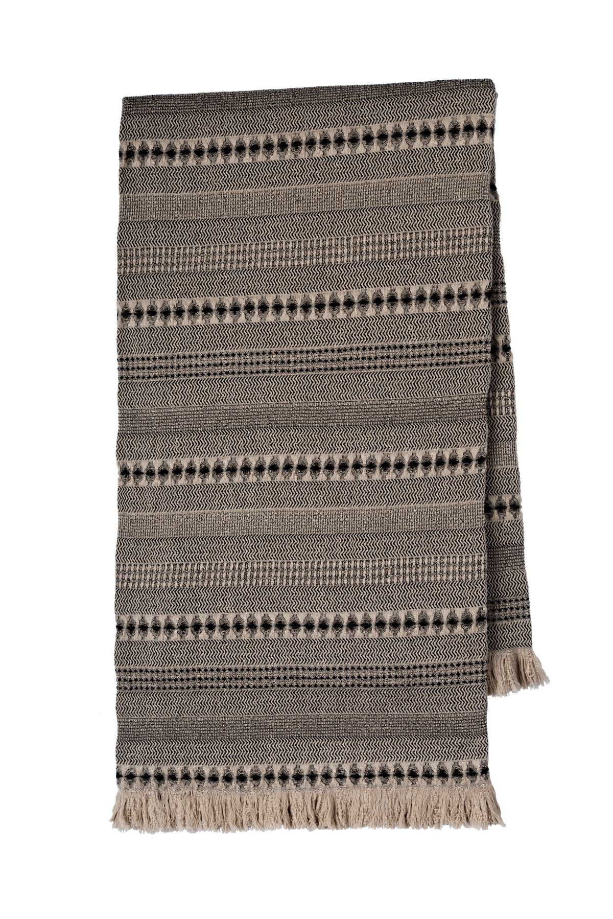 Madeira Throw Black Stripe blanket