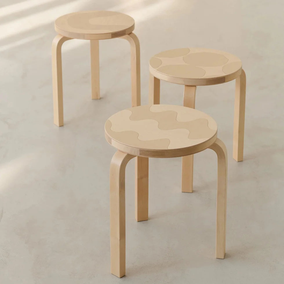 Artek + Marimekko Alvar Aalto Stool 60 Lokki - 90th Anniversary Edition
