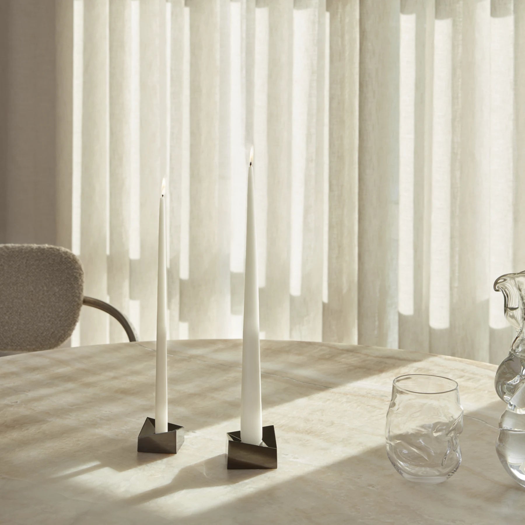 STOFF Nagel Reflect Candle Holder, Small, Black Chrome