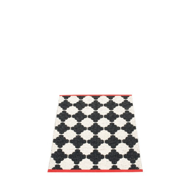 All sizes MARRE RUG - BLACK/VANILLA/CORAL EDGE