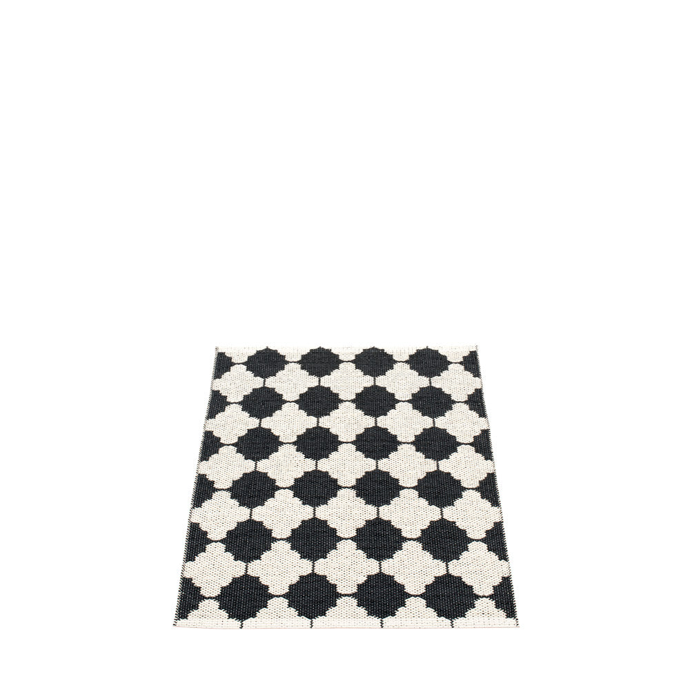 All sizes MARRE RUG - BLACK/VANILLA/CORAL EDGE