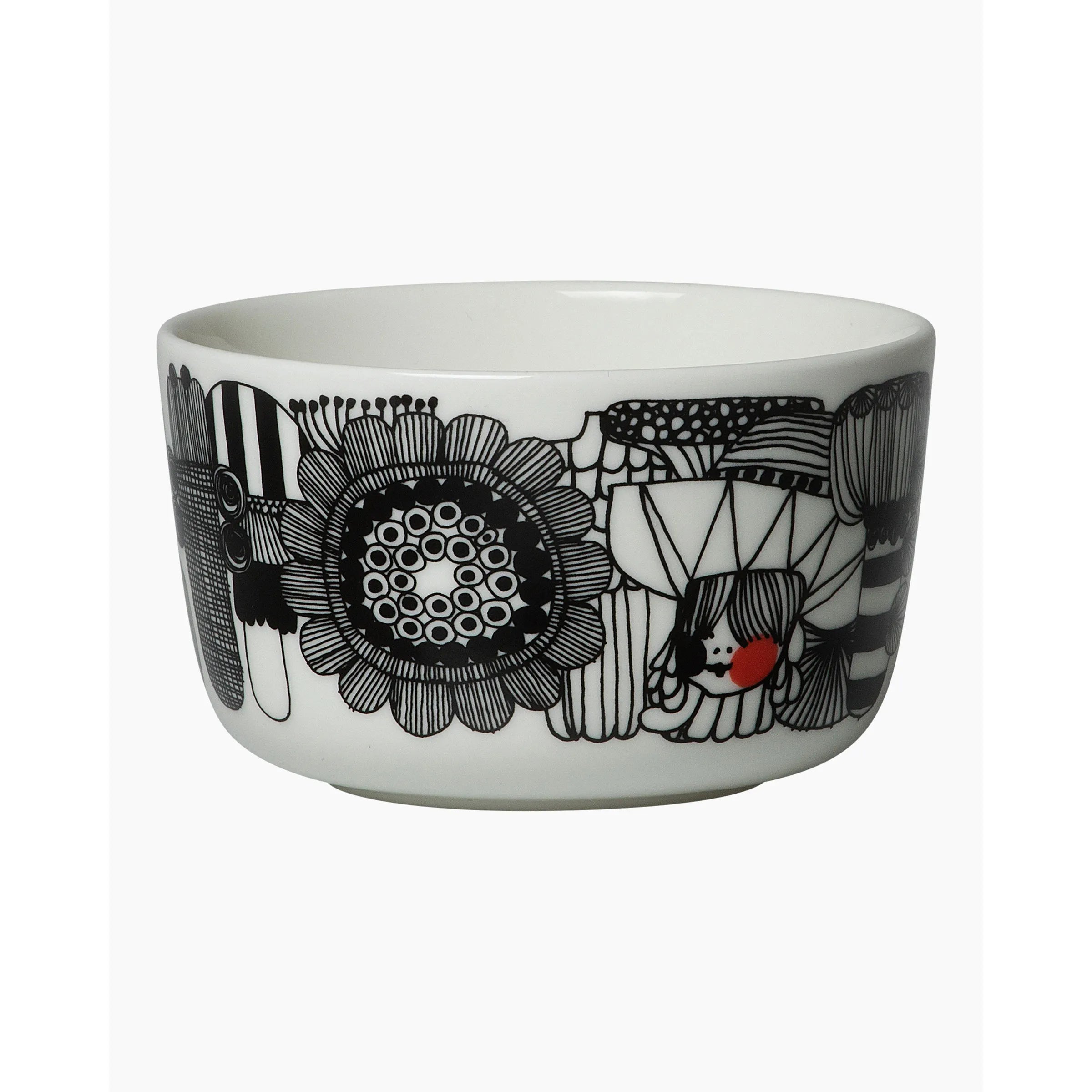 Oiva / Siirtolapuutarha bowl 2,5 dl white, black, red