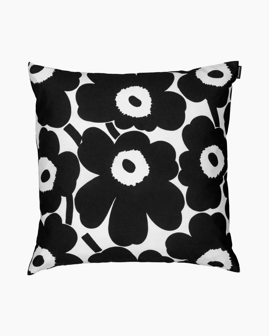 Pieni Unikko cushion / pillow cover 50x50 cm black white  064163 190