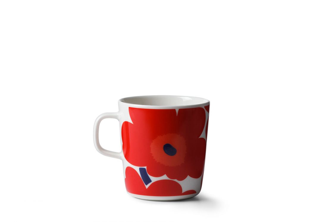 Oiva / Unikko mug 4 dl red / white 067719 001
