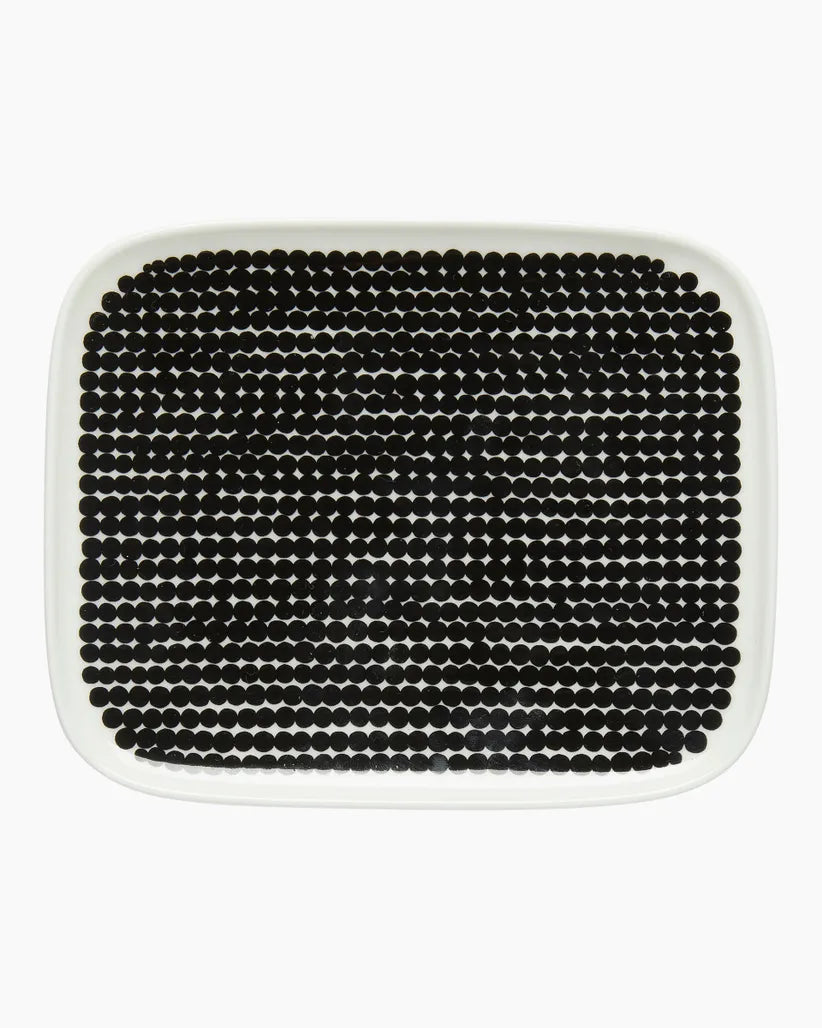 Oiva / Räsymatto Plate 15x12 Cm white, black  067844 190