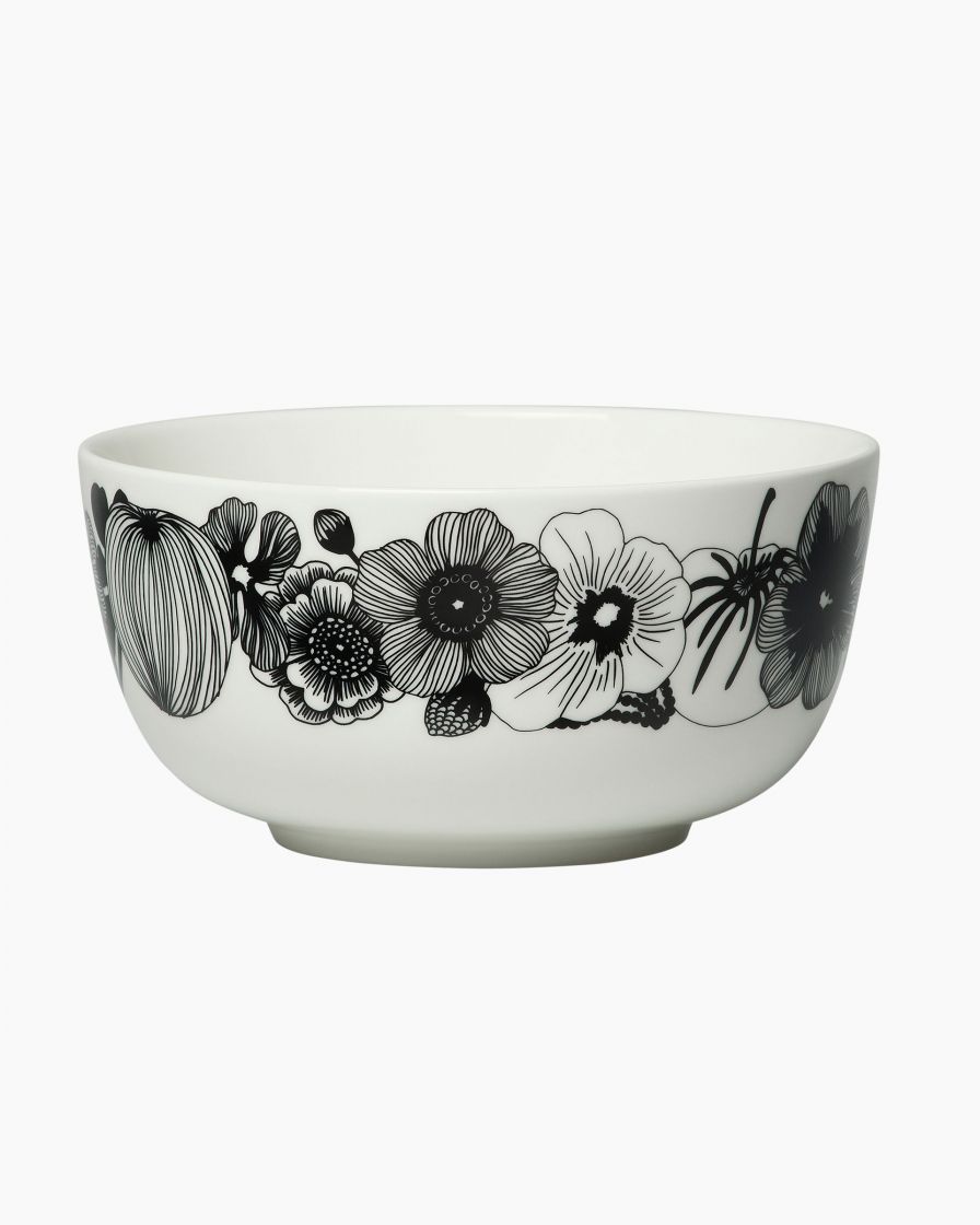 Oiva / Siirtolapuutarha bowl 9 dl white black