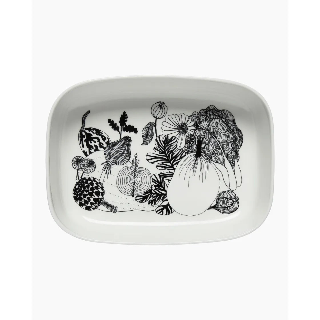 Oiva / Siirtolapuutarha serving dish white / black