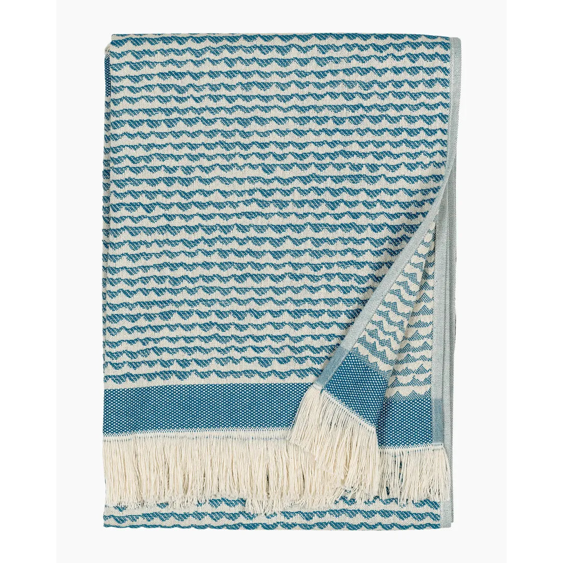Papajo hand towel 50x100cm off white / turquoise 071544 170