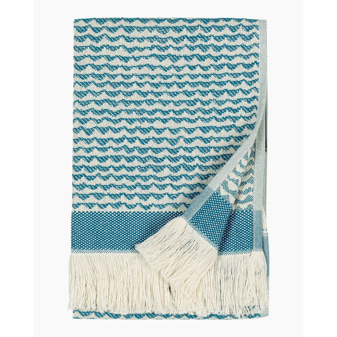 Papajo guest towel 30x50cm off white / turquoise 071546 170