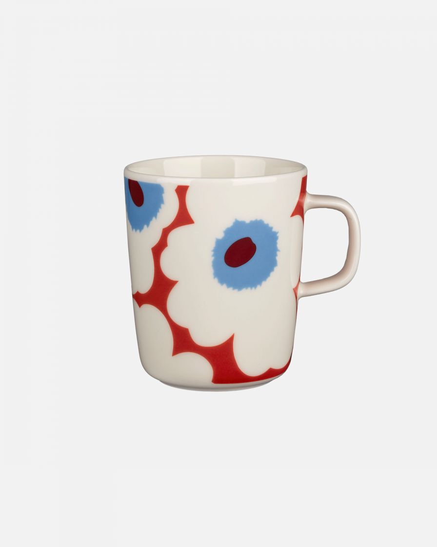 Oiva / Unikko mug 2,5dl / 2pcs white, tomato red, sky blue 071689 135