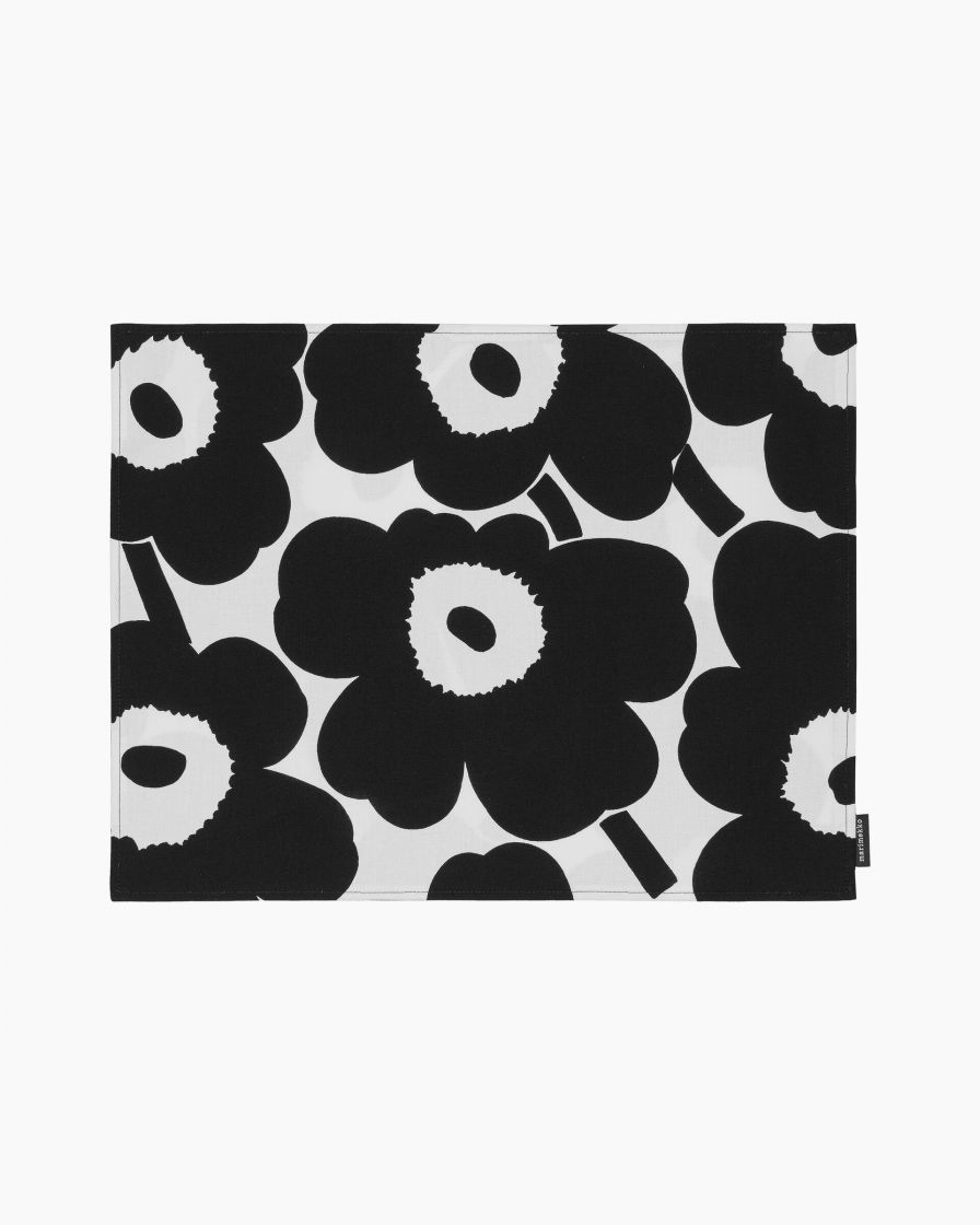 Pieni Unikko acrylic coated placemat white black