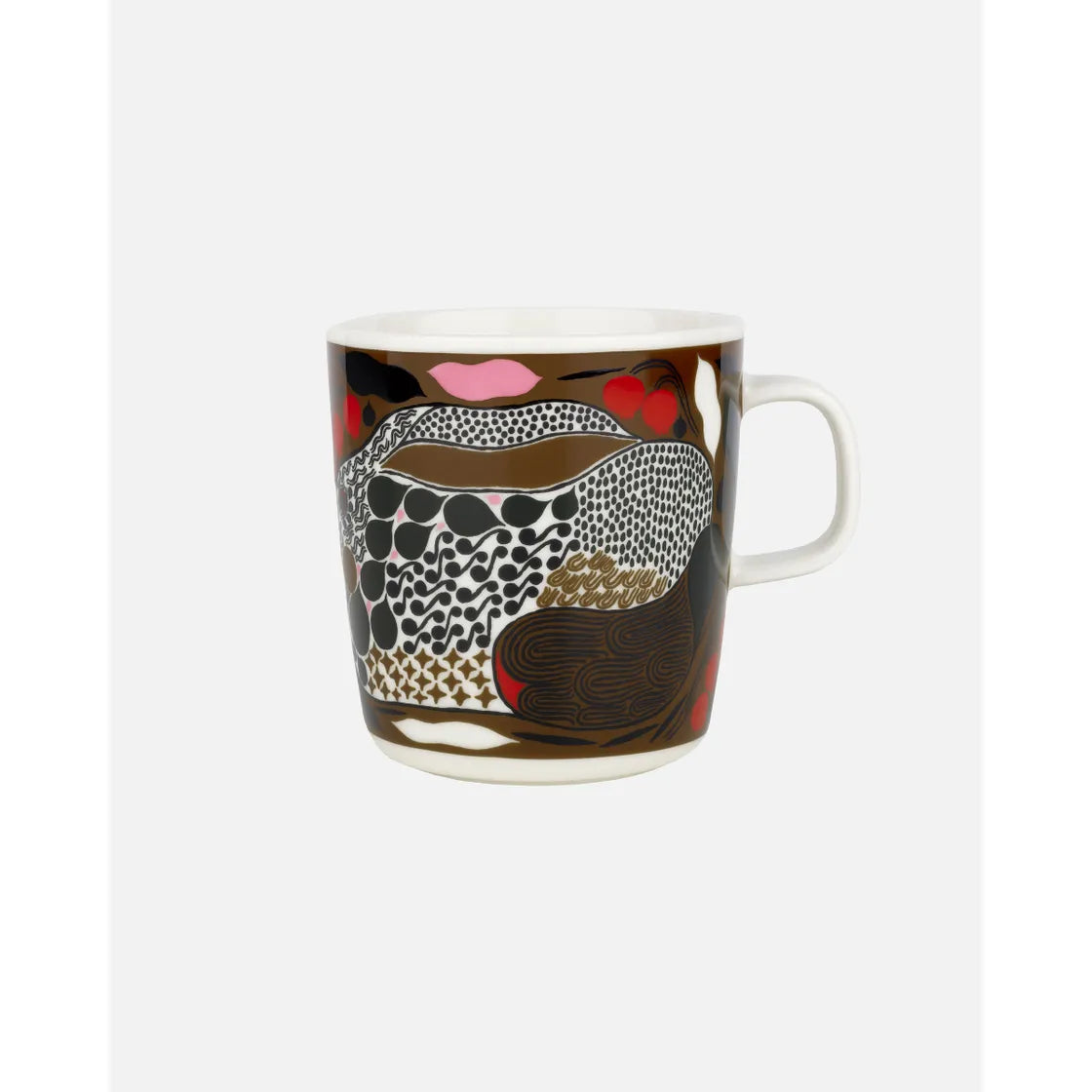 Oiva/Rusakko rabbit mug 4.0 dl White / brown / dark green / red : 072025 186