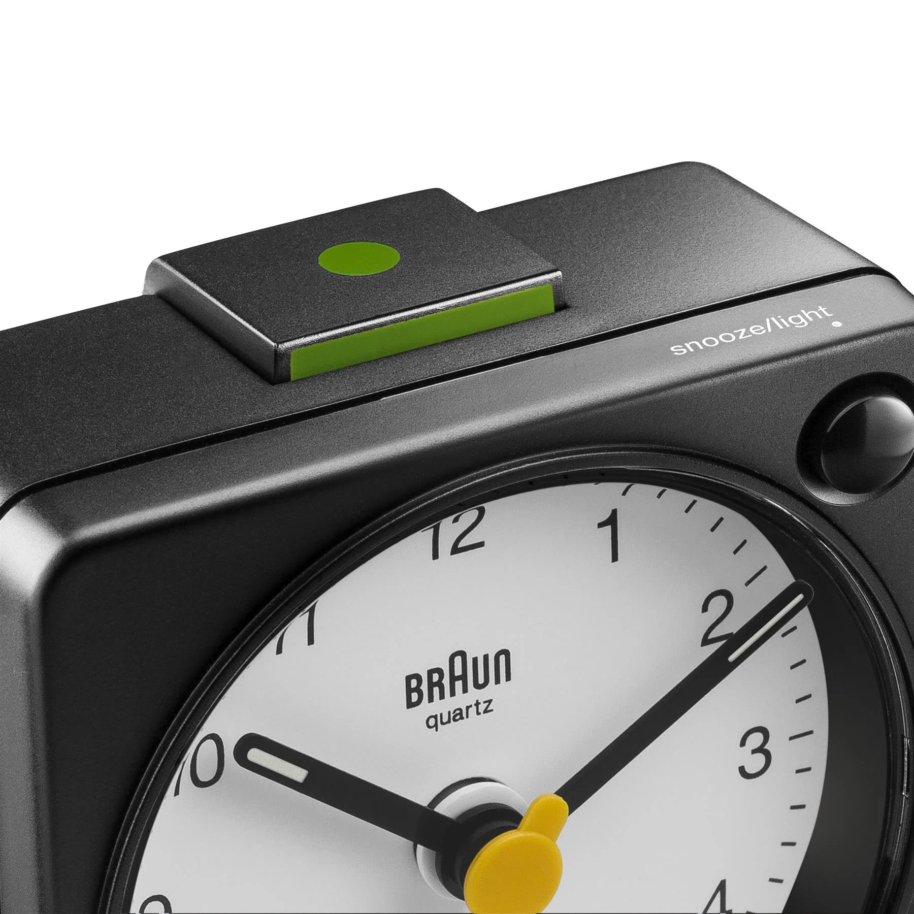 BC02XBW Braun Classic Analogue Travel Alarm Clock - Black & White