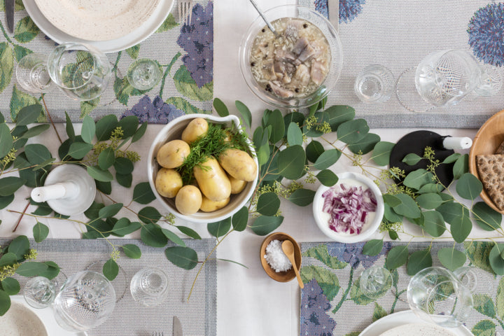 Tea towel 40x60 cm BLÅ HORTENSIA