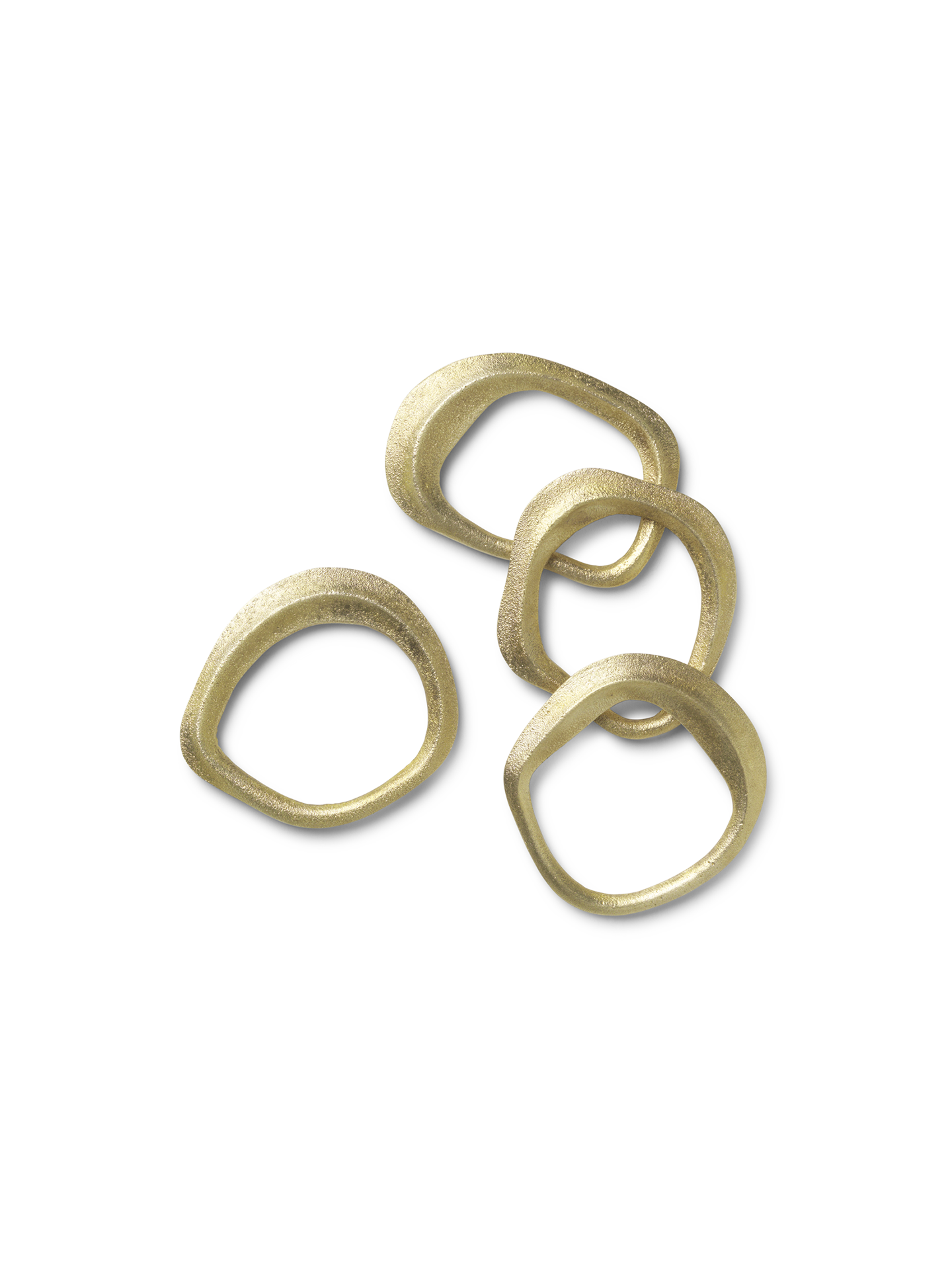 Flow Napkin Rings - Set of 4 - Brass