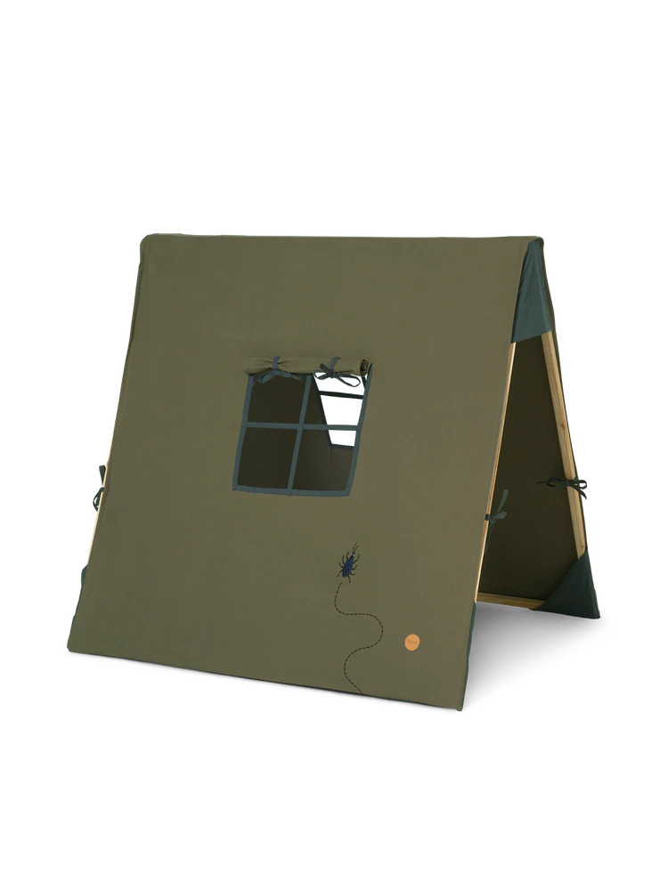 Tent with Beetle Embroidery Dark Olive