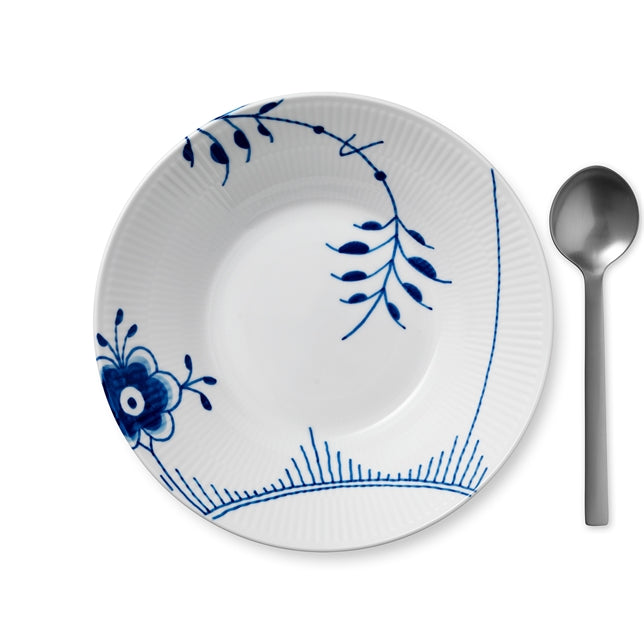 BLUE FLUTED MEGA PASTA BOWL 9.5"/ 24 cm Deep plate