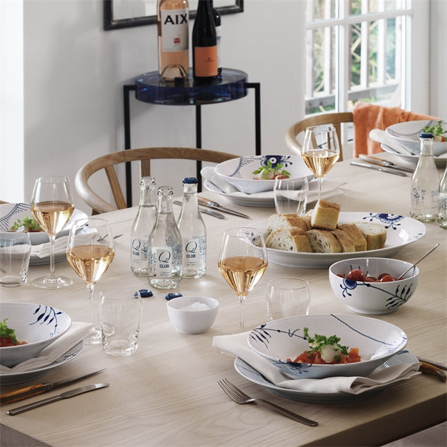 BLUE FLUTED MEGA PASTA BOWL 9.5"/ 24 cm Deep plate