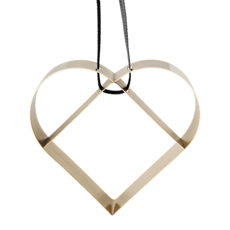 Christmas Figura ornament large heart - brass