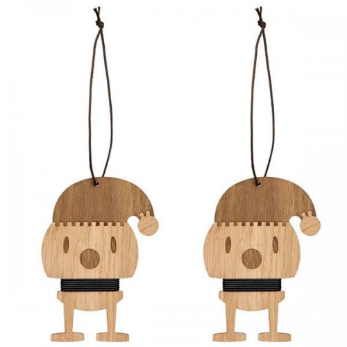 Ornament Wood Oak Medium Santa  (2 pcs.)