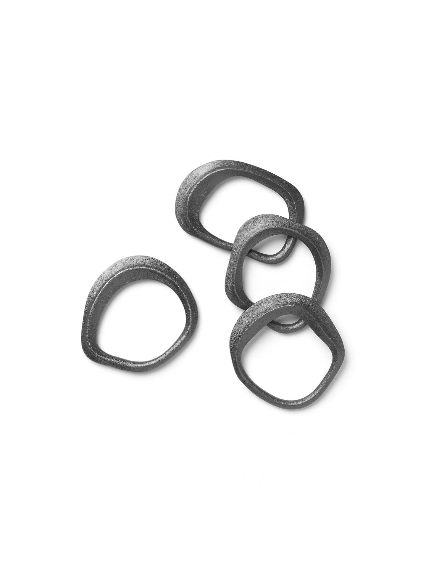 Flow Napkin Rings-Set of 4 - Black Brass