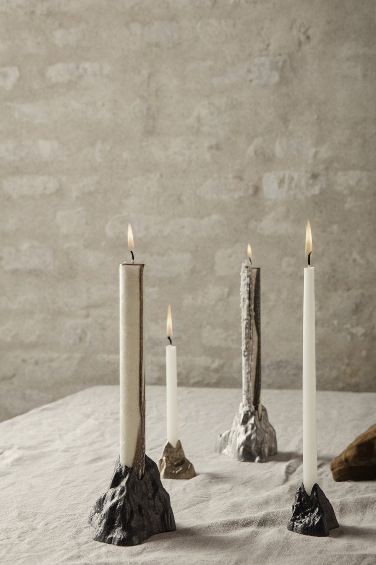 Stone Candle Holder - Small -Brass