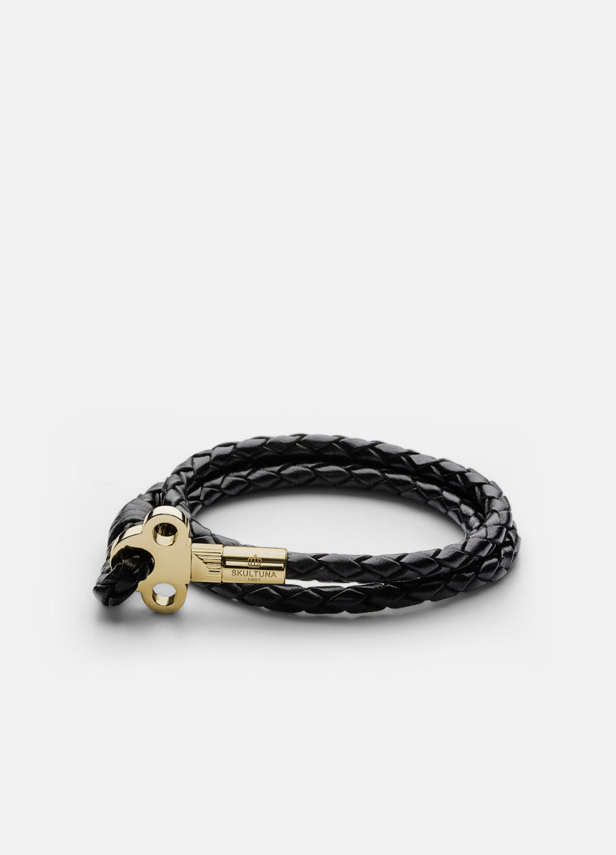 SKULTUNA The Key Leather Bracelet Gold- dark brown — Studio Pazo