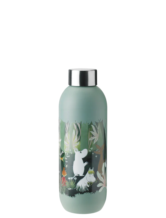 Keep Cool – Moomin steel drinking bottle, 0.75 l. – Moomin Dusty Green