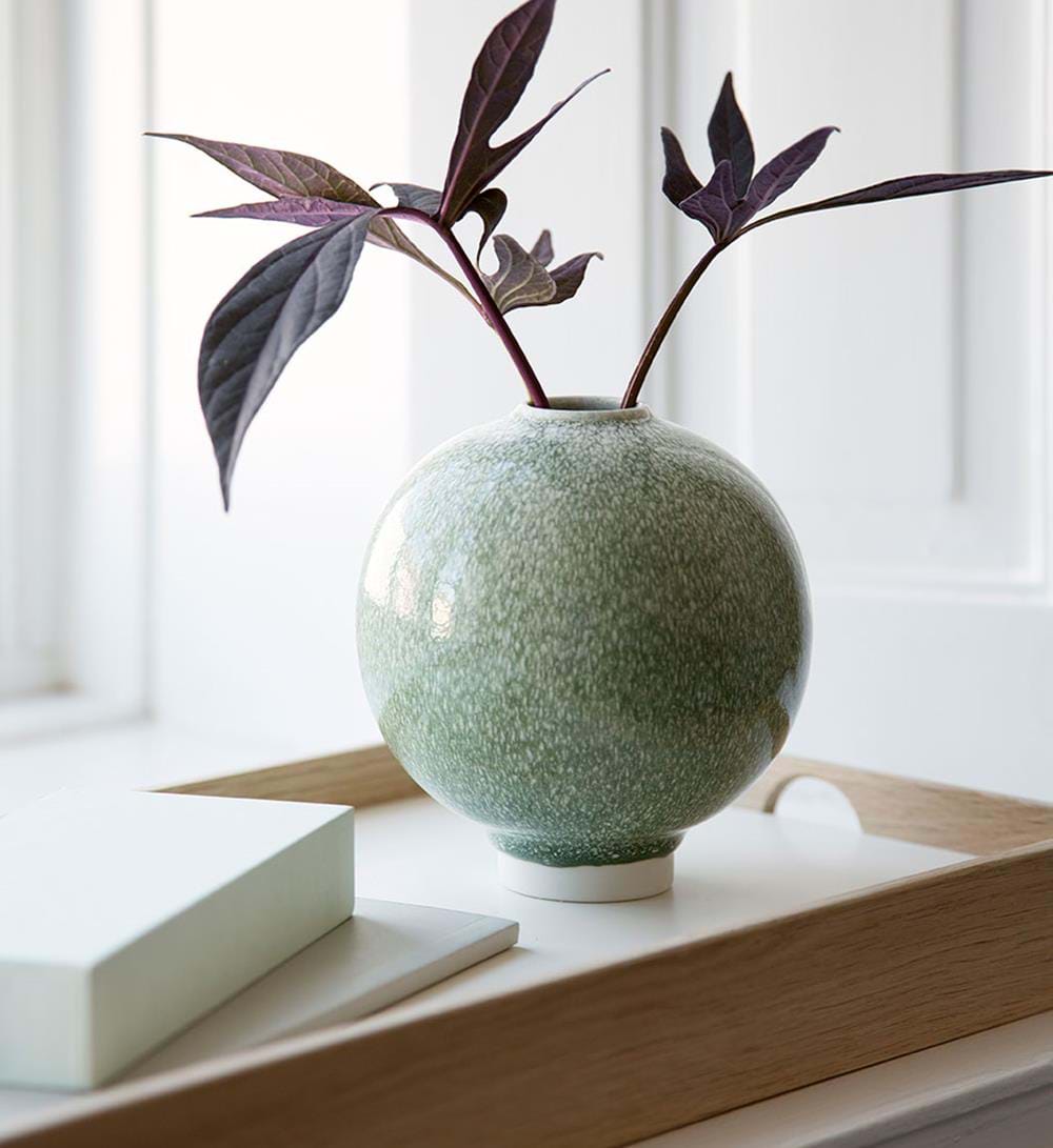 Kähler Unico Vase H17 Grey / Green
