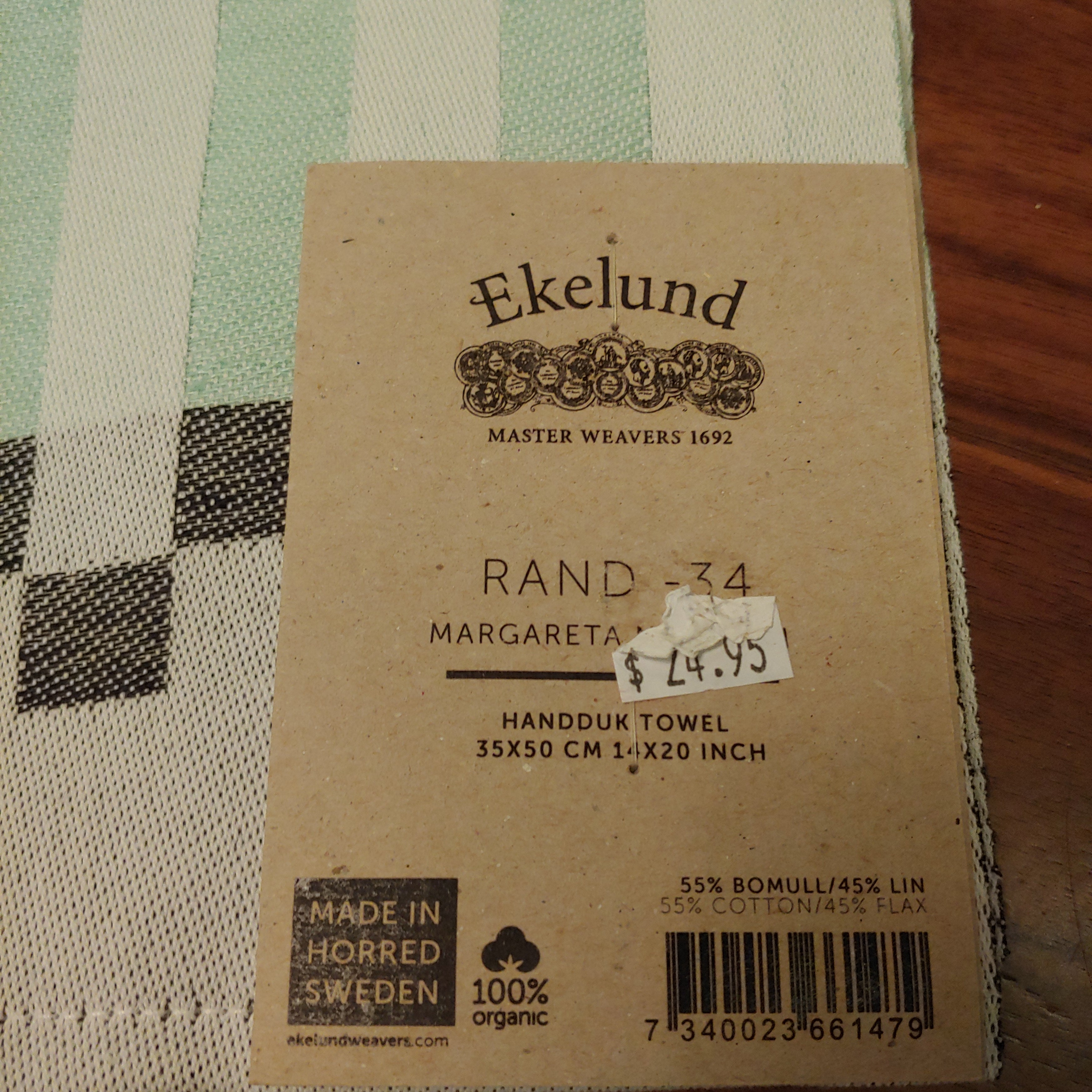 SALE Tea towel 35x50 cm Rand-34 green