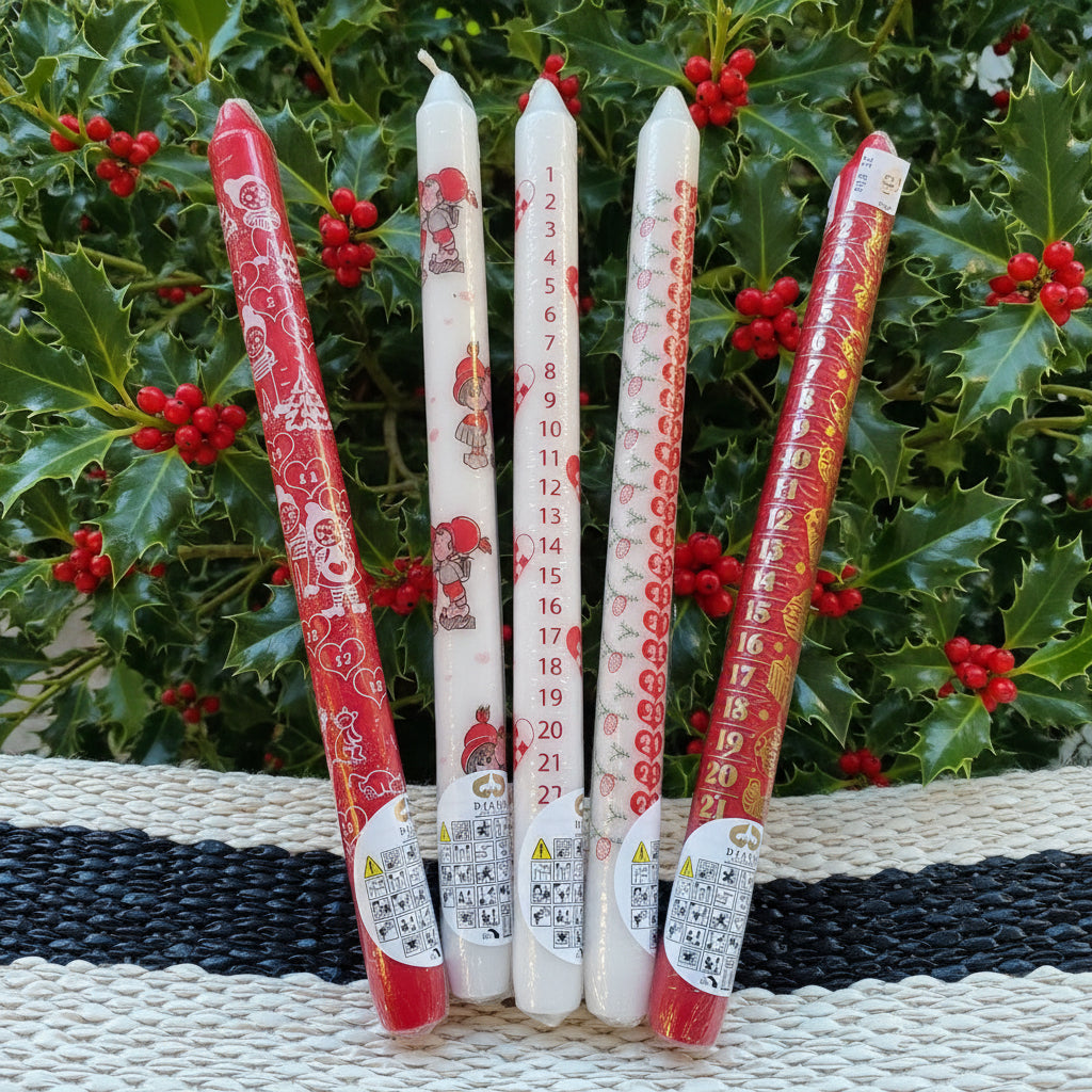 Standard Advent Christmas candle (multiple designs)