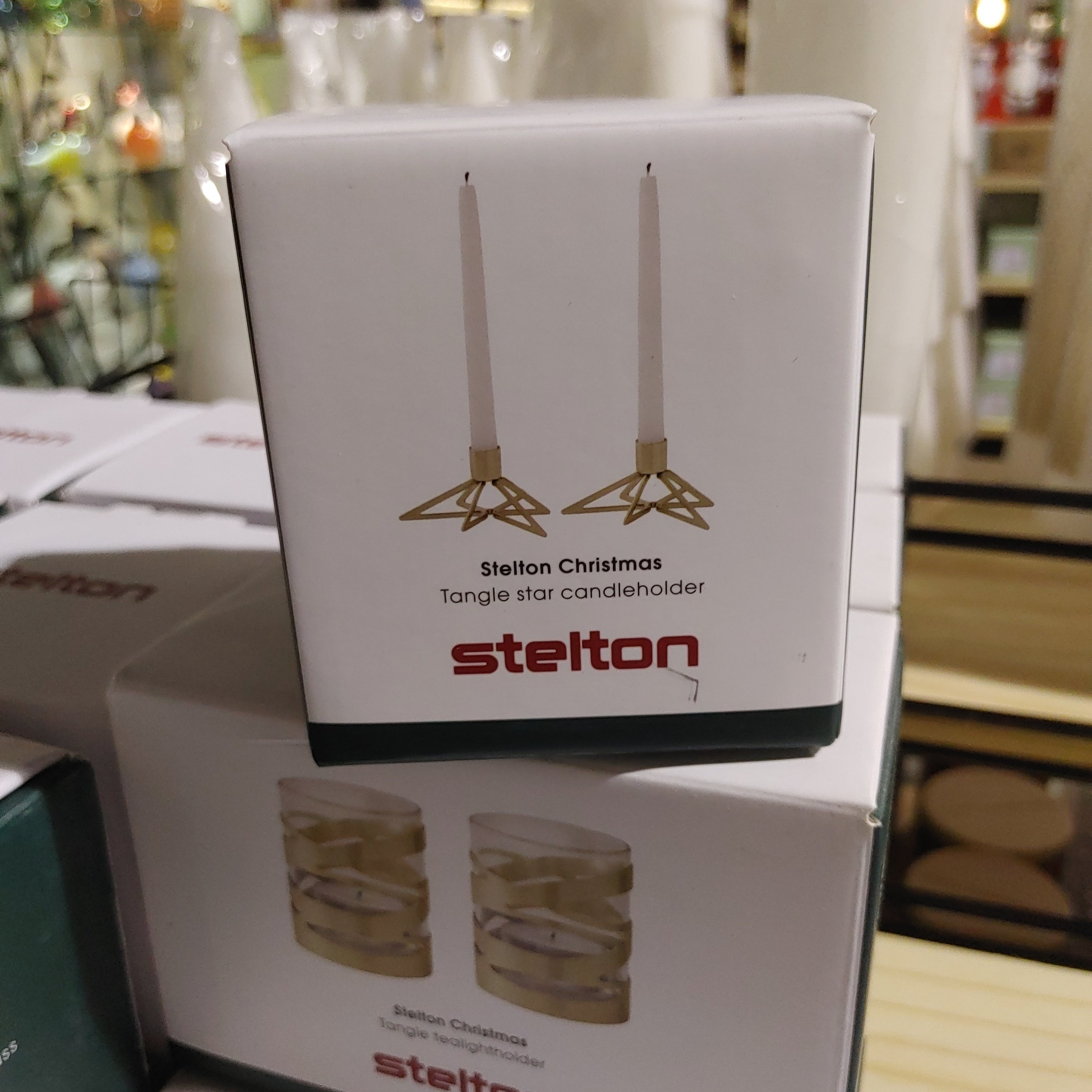 Tangle star candleholder, 2 pcs - brass