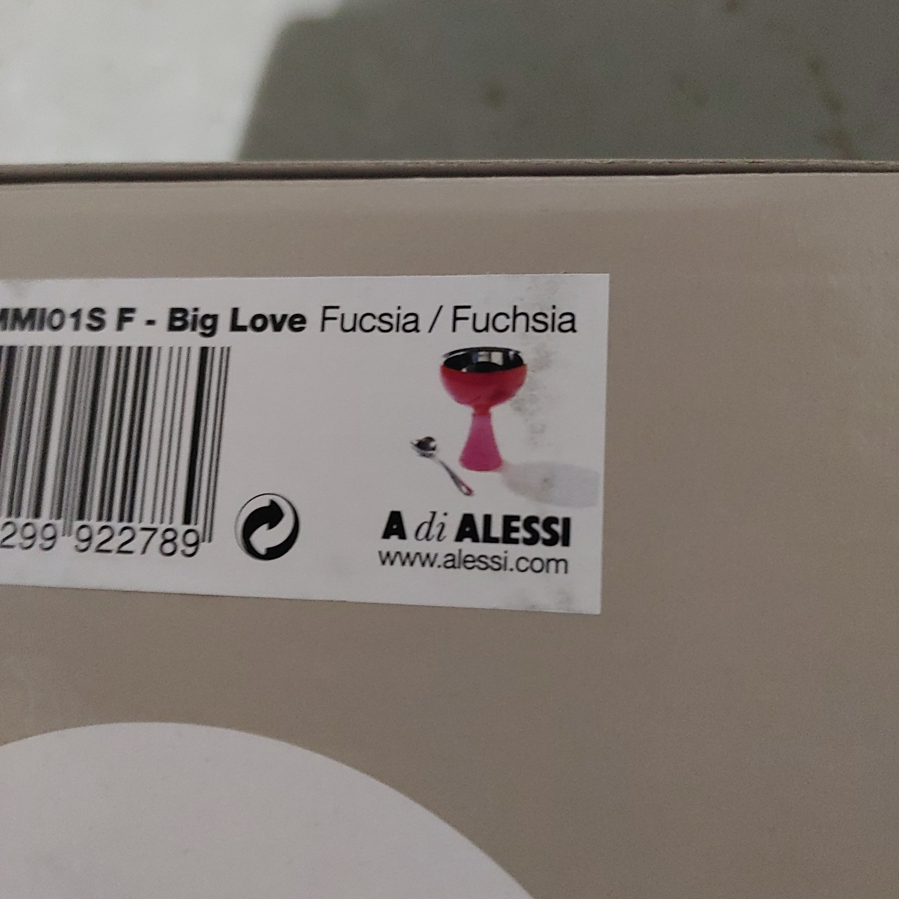 AMMI01S F Big love  one ice cream bowl and spoon Fuscia