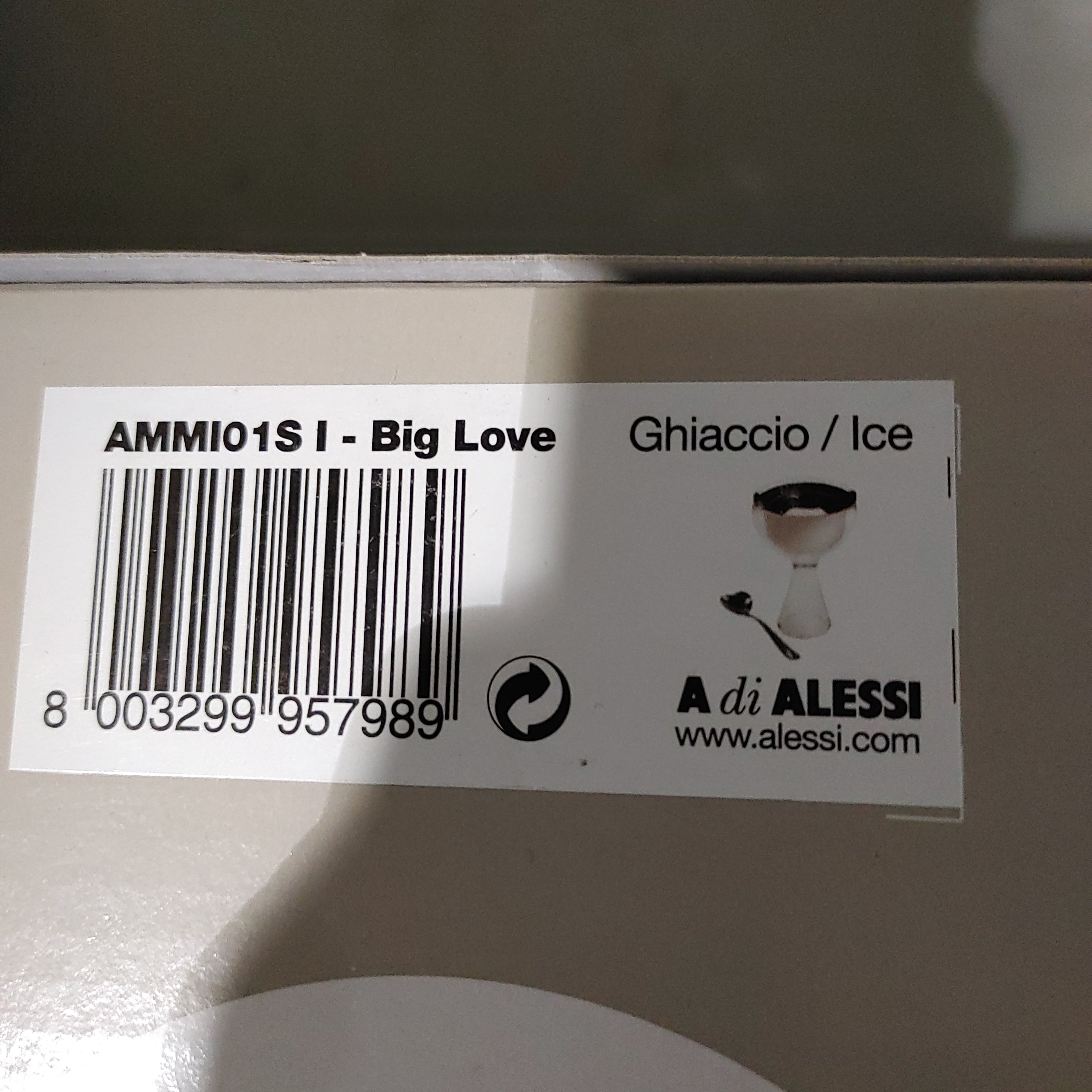 AMMI01S I Big love  one ice cream bowl and spoon Ice