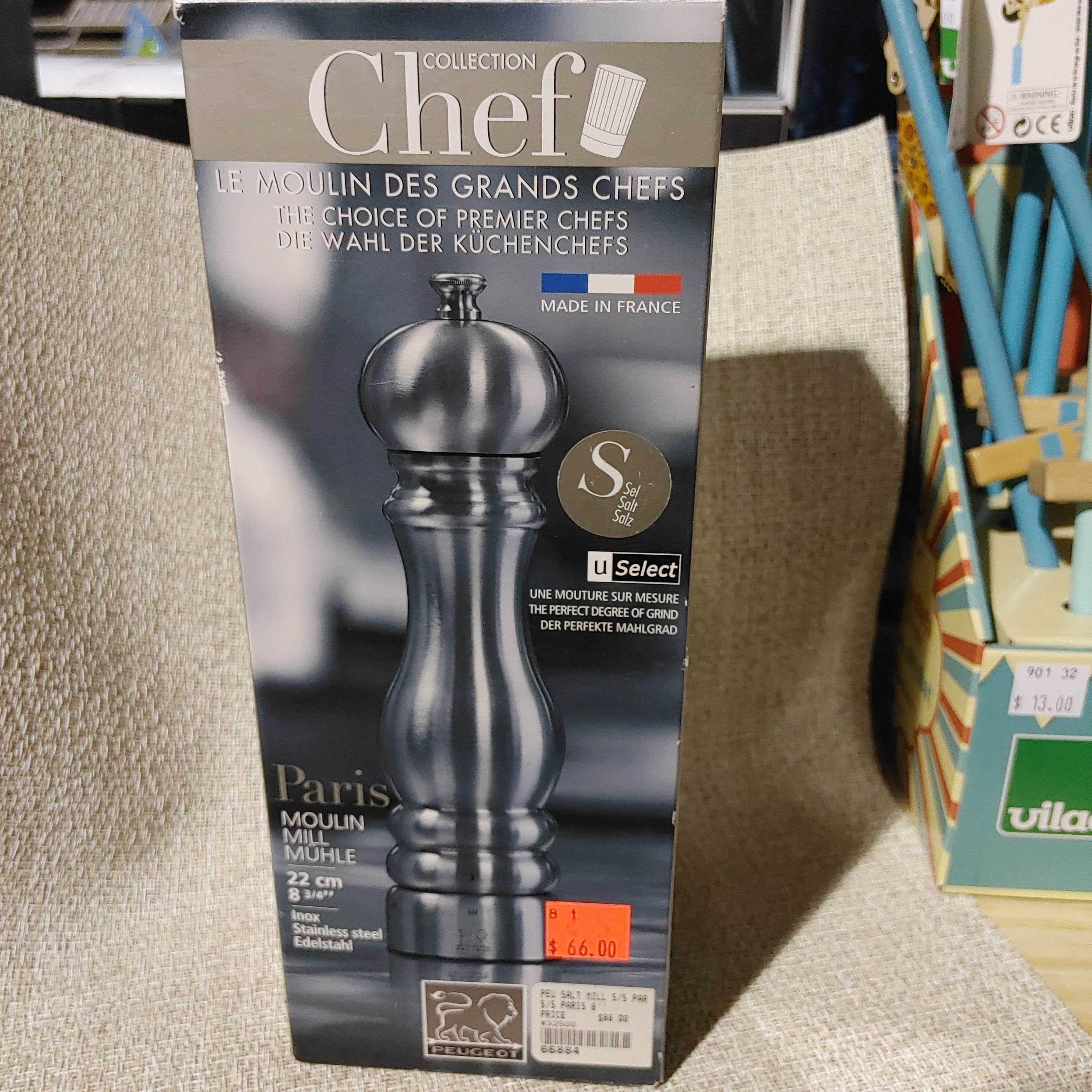 Peu Stainless steel salt mill 8 in 22cm