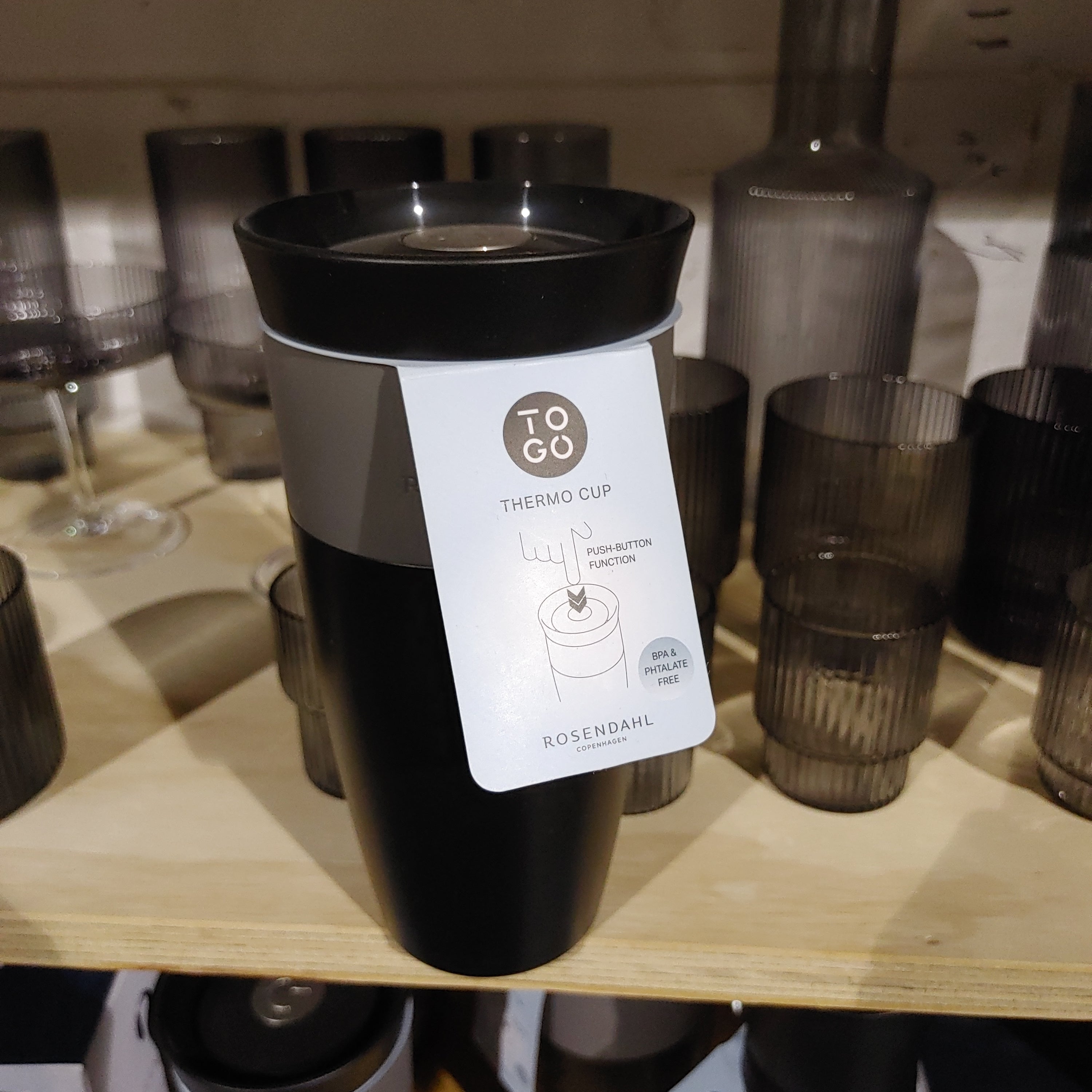 To Go Thermo cup coffee black grey