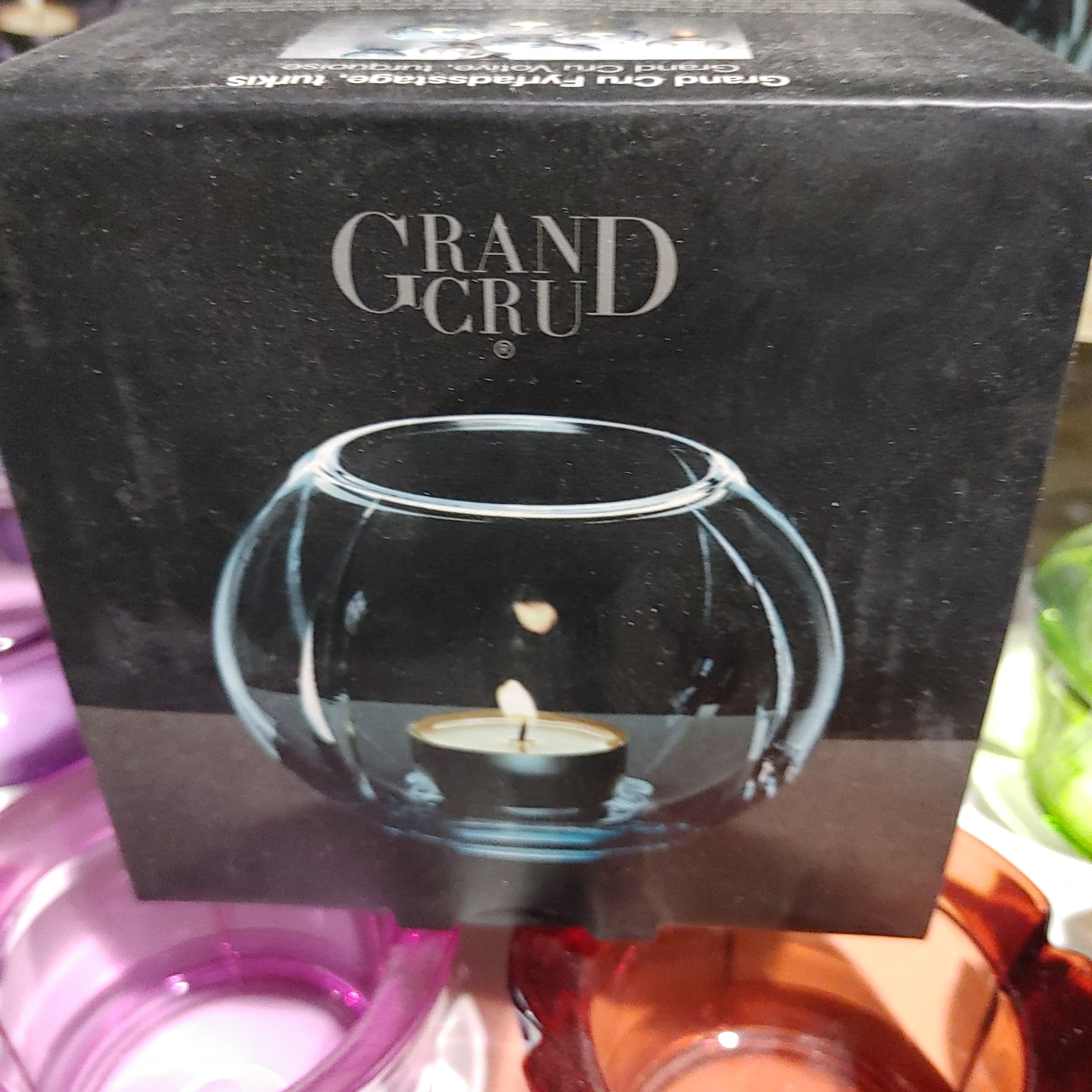 Grand Cru glass votive turquoise