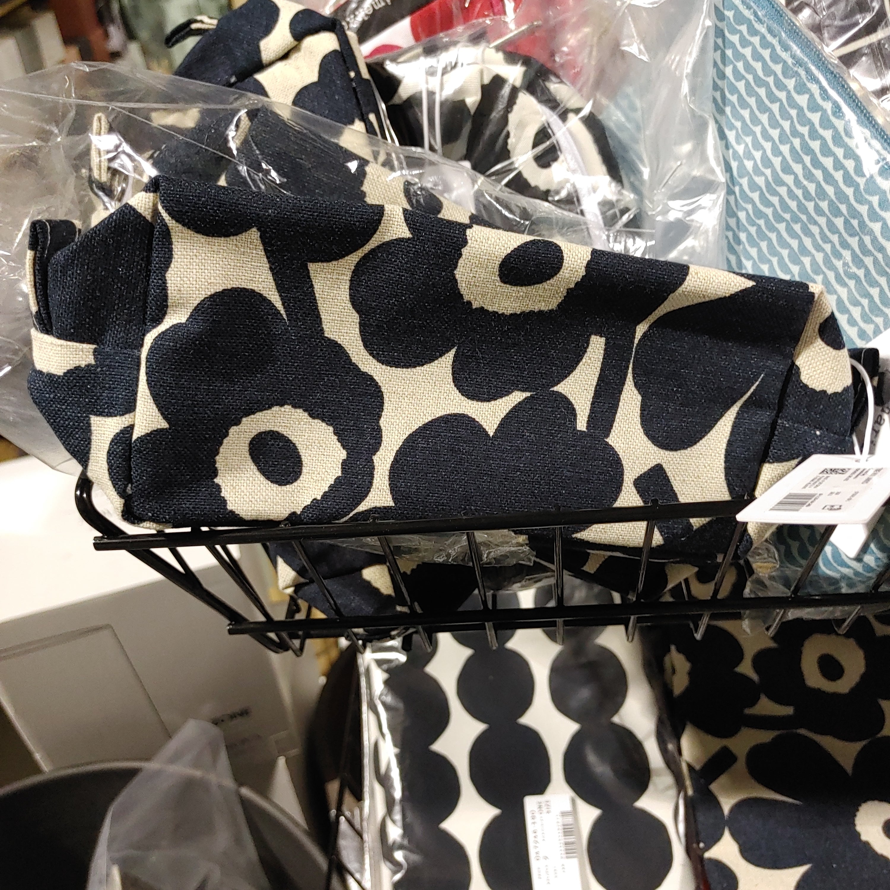 Tiise Mini Unikko cosmetic bag cotton dark blue beige 070531 851