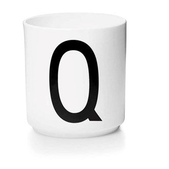 Personal Porcelain cup A-Z -White