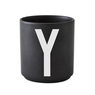 Personal Porcelain cup A-Z - Black